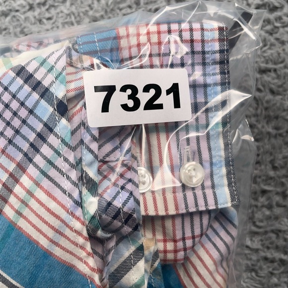 Untuckit Shirt Womens Medium Plaid Ruffle Collar Button Up Margot Casual - Picture 11 of 11